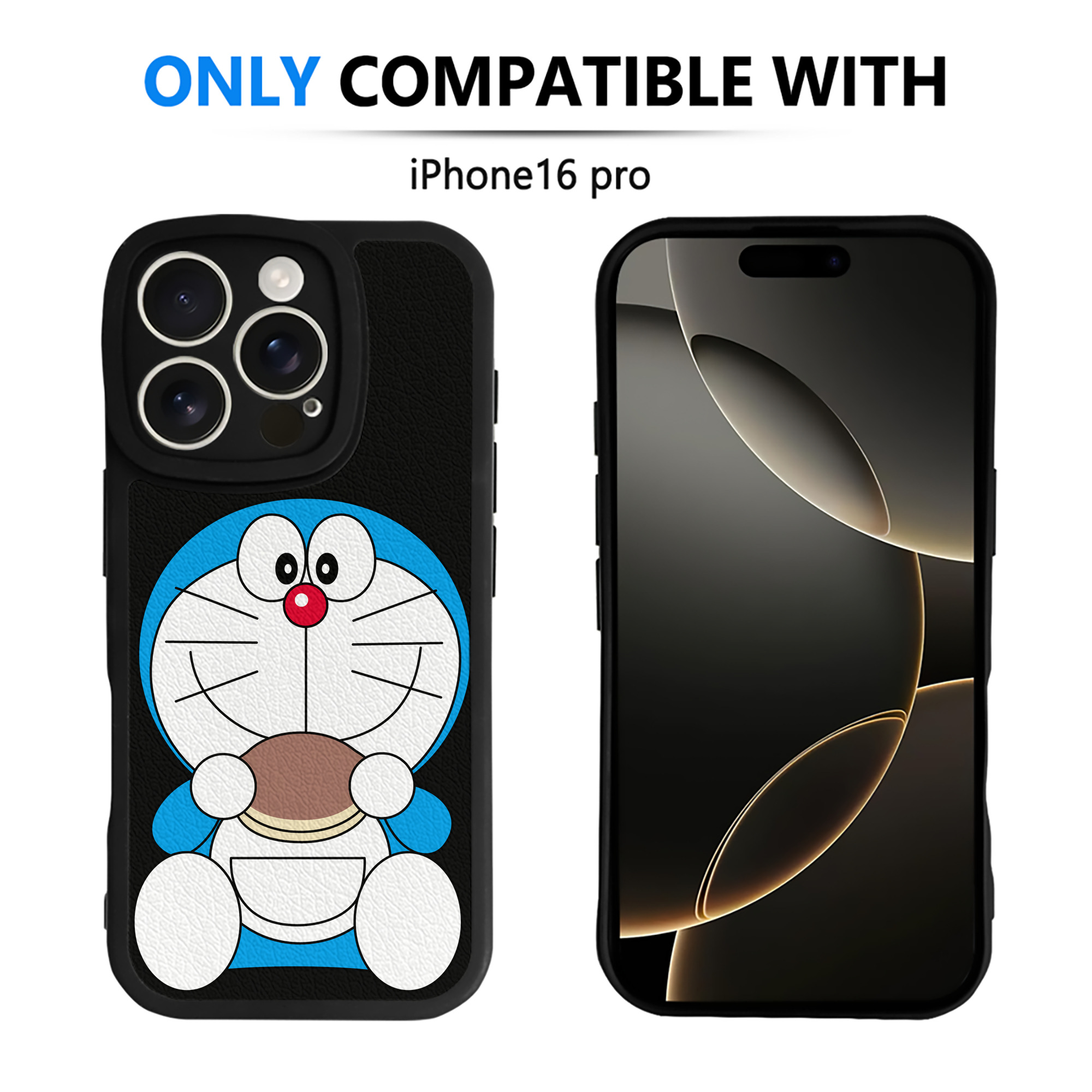 （画像用） ドラえもん Doraemon 【iPhone 16シリーズ対応】シリコンスマホケース（レザー調） 材質：シリコン